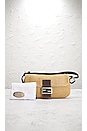 view 10 of 10 Fendi Selleria Raffia Baguette Shoulder Bag in Beige