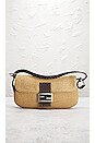 view 2 of 10 Fendi Selleria Raffia Baguette Shoulder Bag in Beige