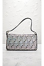 view 3 of 10 Fendi Crystal Zucca Baguette Shoulder Bag in Grey