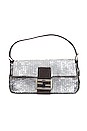 view 1 of 10 Fendi Re-Edition Sequin Baguette Shoulder Bag in Silver