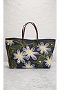 view 2 of 9 Fendi Denim Flower Embroidered Tote Bag in Dark Blue