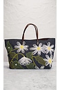 view 3 of 9 Fendi Denim Flower Embroidered Tote Bag in Dark Blue