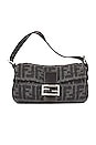 view 1 of 10 Fendi Zucca Wool Baguette Shoulder Bag in Dark Grey