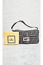 view 10 of 10 Fendi Zucca Wool Baguette Shoulder Bag in Dark Grey