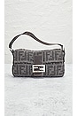 view 2 of 10 Fendi Zucca Wool Baguette Shoulder Bag in Dark Grey