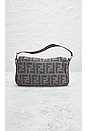 view 3 of 10 Fendi Zucca Wool Baguette Shoulder Bag in Dark Grey