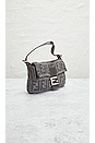 view 4 of 10 Fendi Zucca Wool Baguette Shoulder Bag in Dark Grey