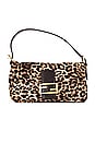 view 1 of 9 Fendi Mama Leopard Baguette Shoulder Bag in Brown