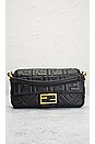 view 2 of 8 Fendi Zucca Mama Baguette Shoulder Bag in Black