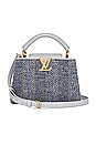 view 1 of 7 Louis Vuitton Capucines Tweed 2 Way Handbag in Blue