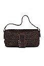 view 1 of 8 Fendi Beaded Baguette Shoulder Bag in Brown