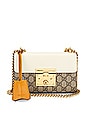view 1 of 8 Gucci GG Supreme Padlock Leather Chain Shoulder Bag in White