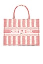 view 1 of 9 Dior Canvas Striped Book Tote Bag in Pink