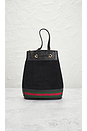 view 3 of 7 Gucci Suede Leather Bucket Bag in Black
