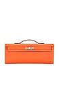 view 1 of 7 Hermes Feu Veau Epsom Kelly Pochette Handbag in Orange