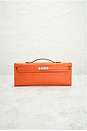 view 2 of 7 Hermes Feu Veau Epsom Kelly Pochette Handbag in Orange