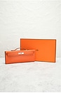 view 7 of 7 Hermes Feu Veau Epsom Kelly Pochette Handbag in Orange