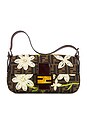 view 1 of 9 Fendi Mama Floral Embroidered Baguette Shoulder Bag in Brown
