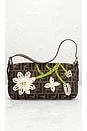 view 3 of 9 Fendi Mama Floral Embroidered Baguette Shoulder Bag in Brown