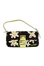 view 1 of 9 Fendi Floral Embroidered Mama Baguette Shoulder Bag in Black