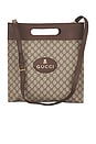 view 1 of 9 Gucci GG Supreme 2 Way Tote Bag in Brown