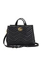 view 1 of 9 Gucci GG Marmont 2 Way Leather Handbag in Black