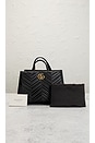view 9 of 9 Gucci GG Marmont 2 Way Leather Handbag in Black