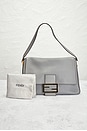 view 8 of 8 Fendi Mama Leather Baguette Shoulder Bag in Grey