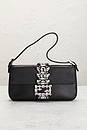 view 2 of 9 Fendi Crystal Rhinestone Baguette Shoulder Bag in Black