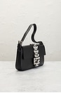 view 4 of 9 Fendi Crystal Rhinestone Baguette Shoulder Bag in Black