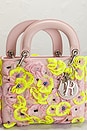 view 9 of 9 Dior Lady Flower Motif 2 Way Handbag in Pink