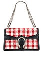 view 1 of 9 Gucci Dionysus Tweed Gingham Bag in Red & White in Red,White
