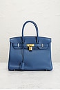 view 2 of 9 Hermes Clemence Birkin 30 Handbag in Blue Agate