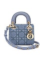 view 1 of 7 Dior Mini Cannage Rhinestone 2 Way Lady Handbag in Blue