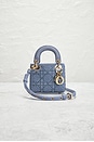 view 2 of 7 Dior Mini Cannage Rhinestone 2 Way Lady Handbag in Blue