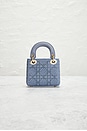 view 3 of 7 Dior Mini Cannage Rhinestone 2 Way Lady Handbag in Blue