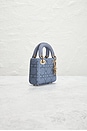 view 4 of 7 Dior Mini Cannage Rhinestone 2 Way Lady Handbag in Blue
