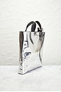 view 4 of 8 Prada Metallic Spazzolato Embossed Tote Bag in Argento