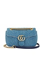 view 1 of 9 Gucci GG Marmont Chain Denim Shoulder Bag in Blue