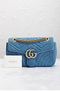 view 9 of 9 Gucci GG Marmont Chain Denim Shoulder Bag in Blue