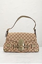 view 2 of 9 Gucci Horsebit GG Canvas Shoulder Bag in Beige