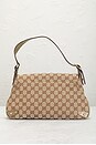 view 3 of 9 Gucci Horsebit GG Canvas Shoulder Bag in Beige