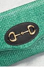 view 5 of 9 Gucci Horsebit Raffia Chain Shoulder Bag in Green