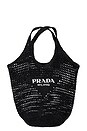 view 1 of 8 Prada Raffia Logo Tote Bag in Black