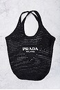 view 2 of 8 Prada Raffia Logo Tote Bag in Black