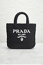 view 2 of 8 Prada Crocheted Raffia Tote Bag in Black