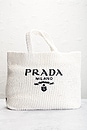 view 2 of 9 Prada Raffia Tote Bag in White