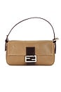 view 1 of 10 Fendi Mama Leather Baguette Shoulder Bag in Beige