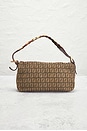 view 3 of 9 Fendi Zucchino Mama Baguette Shoulder Bag in Beige