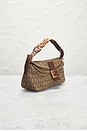 view 4 of 9 Fendi Zucchino Mama Baguette Shoulder Bag in Beige